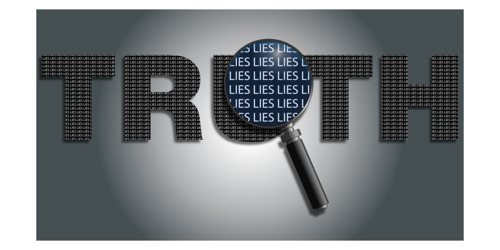 Lies hidden behind truth illustration